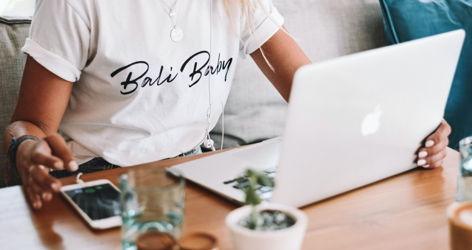 business woman working from home
